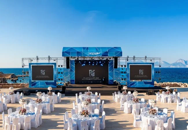 Aerial view of Antalya coastline as the ultimate destination for corporate events in Turkey