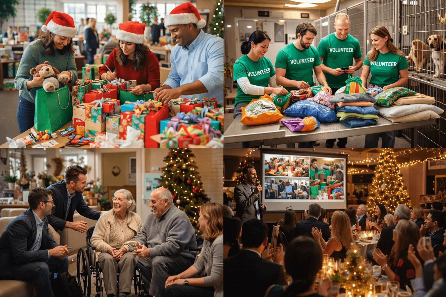 Gönüllülük odaklı sosyal sorumluluk etkinliğinde hediye hazırlayan ve yaşlılarla vakit geçiren kurumsal ekip üyeleri